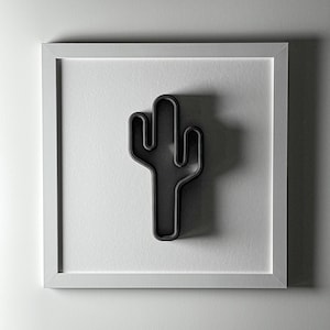 Handgemachte Kaktus Kunst - 13x13 gerahmte Wüsten-Wand-Dekor - einzigartiges Einweihungsgeschenk