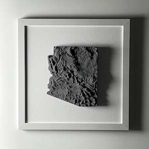Arizona State Handgemachte topographische Karte Kunst - 13x13 gerahmtes Wanddekor - Einzigartiges Housewarming Geschenk