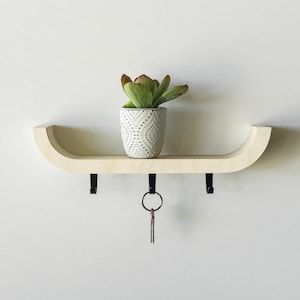 Handmade Key Holder Shelf - Modern Wall Decor for Entryway - Unique Housewarming Gift