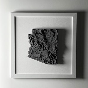 Zustand handgemachte topographische Karte Kunst - 13x13 gerahmte Wanddekoration - Einzigartiges Housewarming Geschenk