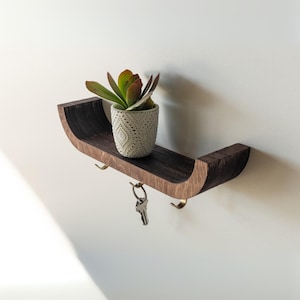 Handmade Key Holder Shelf: Baltic Birch Modern Entryway Decor