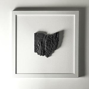 Zustand handgemachte topographische Karte Kunst - 13x13 gerahmte Wand-Dekor - einzigartiges Einweihungsgeschenk