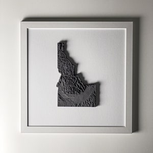 Zustand handgemachte topographische Karte Kunst - 13x13 gerahmte Wanddekoration - Einzigartiges Housewarming Geschenk