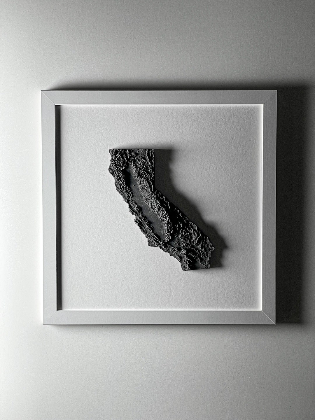 State Handmade Topographical Map Art 13x13 Framed Wall Decor Unique