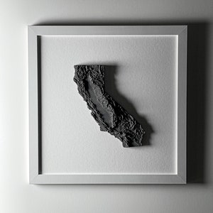 Zustand handgemachte topographische Karte Kunst - 13x13 gerahmte Wanddekoration - Einzigartiges Housewarming Geschenk