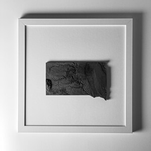 South Dakota State handgemachte topografische Karte Kunst - 13x13 gerahmte Wand-Dekor - einzigartiges Einweihungsgeschenk