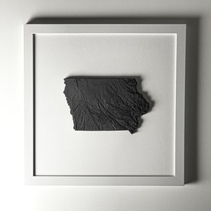 Zustand handgemachte topographische Karte Kunst - 13x13 gerahmte Wand-Dekor - einzigartiges Einweihungsgeschenk