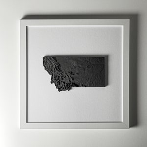 Montana State handgemachte topographische Karte Kunst - 13x13 gerahmte Wanddekoration - Einzigartiges Housewarming Geschenk