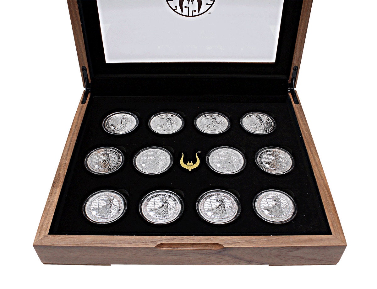 Hrippy Münzen-Displaybox Aus Walnussholz – 4,8x4,8 Cm, Für Sammelmünzen & Abzeichen