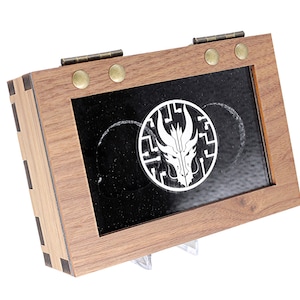 Walnut Wood Two-Coin Display Box: Collectible Coin Case