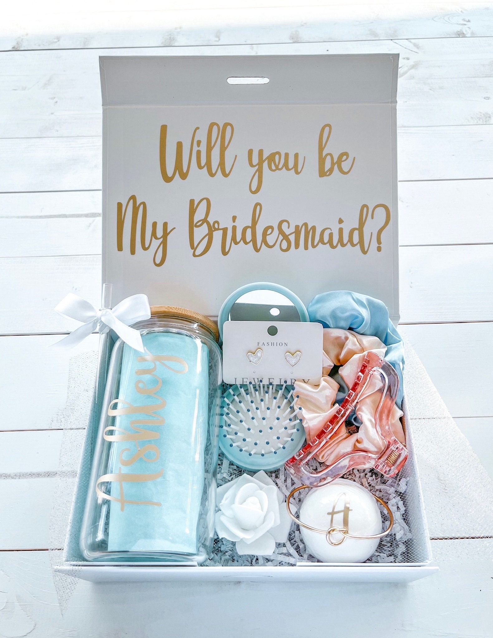 Dusty Blue Bridesmaid Gift, Bridesmaid Proposal Gift Box, Will You Be My  Bridesmaid, Dusty Blue Bridesmaid Robe, Bridesmaid Box 