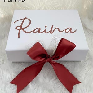 Personalized Gift Box, Custom Empty Box, Gift Box with Name, Pink or White Gift Box for Special Occasion, Bridesmaid Proposal Box