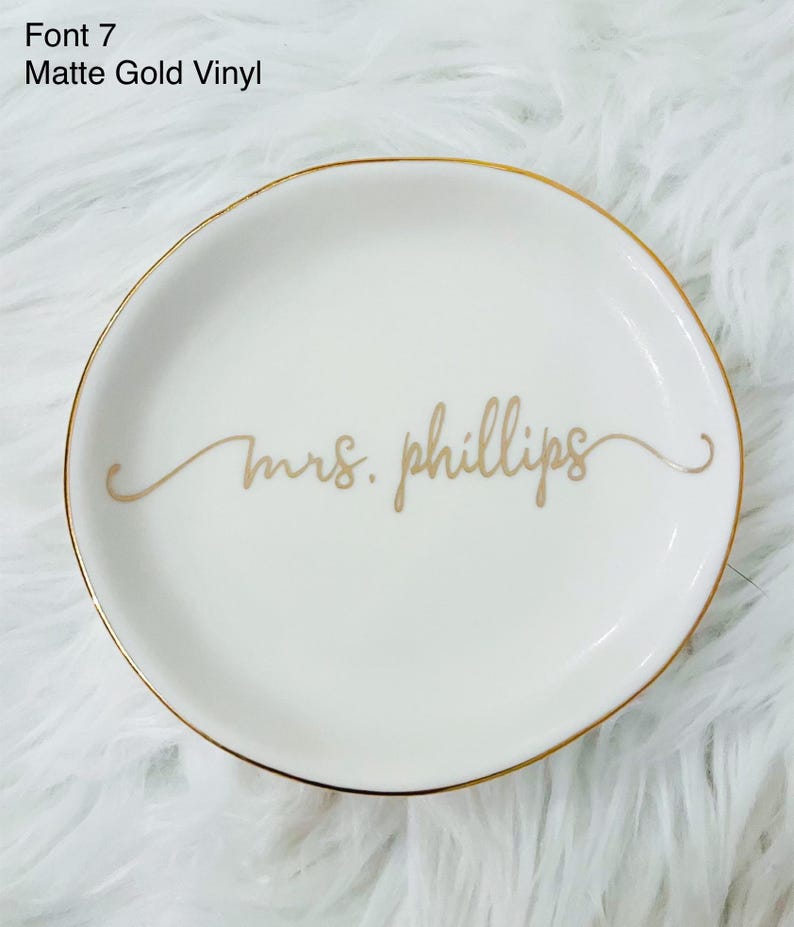 Personalized Jewelry Dish | Custom Ring Dish | Wedding Ring Holder | Anniversary, Birthday, Engagement Gift for Her Custom Name