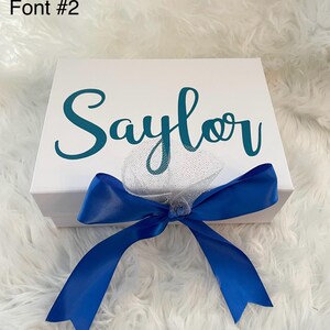 Personalized Gift Box, Custom Empty Box, Gift Box with Name, Pink or White Gift Box for Special Occasion, Bridesmaid Proposal Box image 8