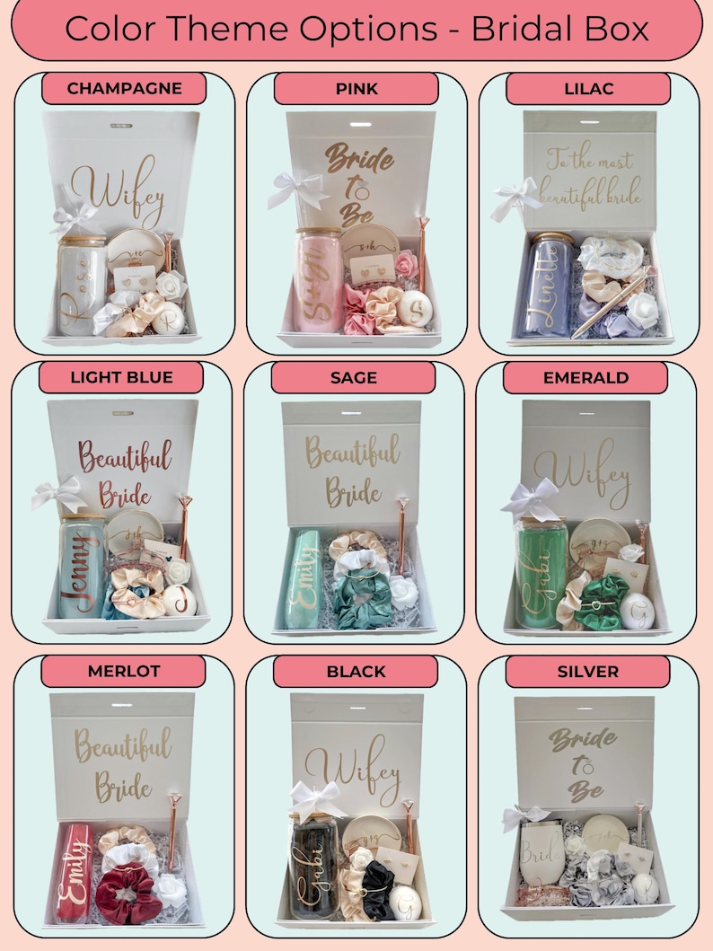 Personalized Bridal Gift Box | Bride To Be Gift | Bridal Shower Gift | Engagement Gift for Bride | Custom Wedding Gift Box | Future Mrs Gift Bild 7
