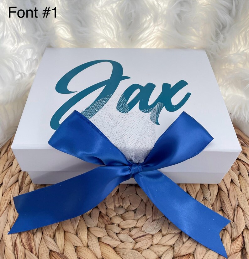 Personalized Gift Box, Custom Empty Box, Gift Box with Name, Pink or White Gift Box for Special Occasion, Bridesmaid Proposal Box image 7