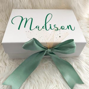 Personalized Gift Box, Custom Empty Box, Gift Box with Name, Pink or White Gift Box for Special Occasion, Bridesmaid Proposal Box image 9