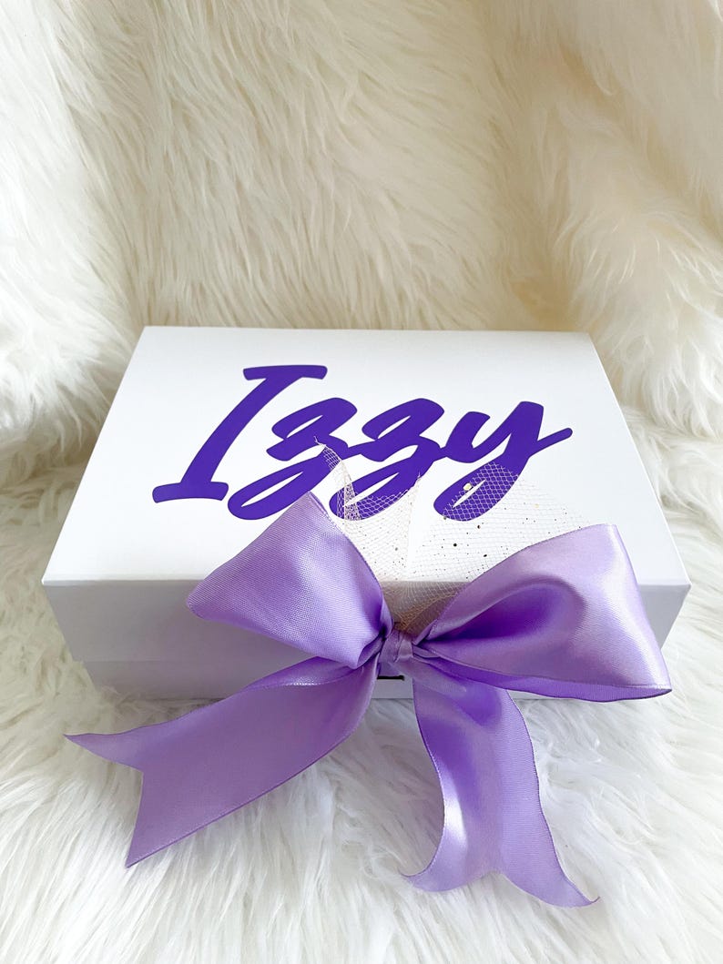 Personalized Gift Box, Custom Empty Box, Gift Box with Name, Pink or White Gift Box for Special Occasion, Bridesmaid Proposal Box image 12