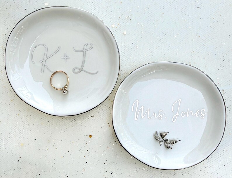 Personalized Jewelry Dish | Custom Ring Dish | Wedding Ring Holder | Anniversary, Birthday, Engagement Gift for Her immagine 9