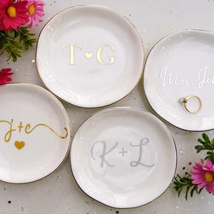 Personalized Jewelry Dish | Custom Ring Dish | Wedding Ring Holder | Anniversary, Birthday, Engagement Gift for Her immagine 2