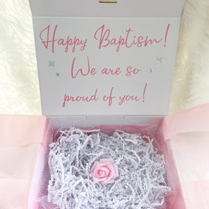 Personalized Gift Box, Custom Empty Box, Gift Box with Name, Pink or White Gift Box for Special Occasion, Bridesmaid Proposal Box image 3