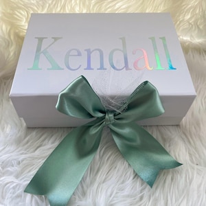 Personalized Gift Box, Custom Empty Box, Gift Box with Name, Pink or White Gift Box for Special Occasion, Bridesmaid Proposal Box image 10