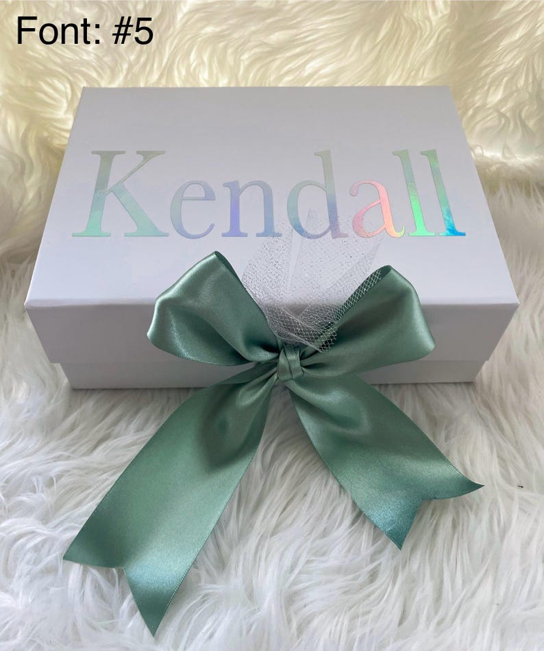 Personalized Gift Box, Custom Empty Box, Gift Box with Name, Pink or White Gift Box for Special Occasion, Bridesmaid Proposal Box image 10