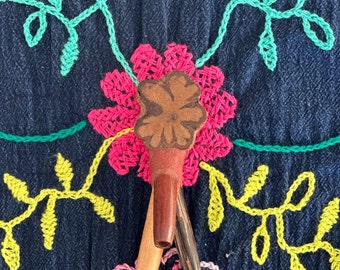 Kuripe double avec grande fleur d'ayahuasca