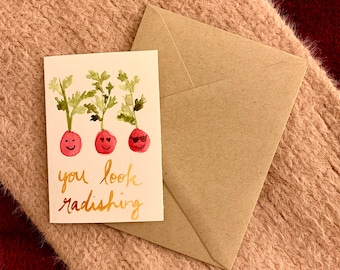 Hand-painted Original Watercolor Valentine's Day Card