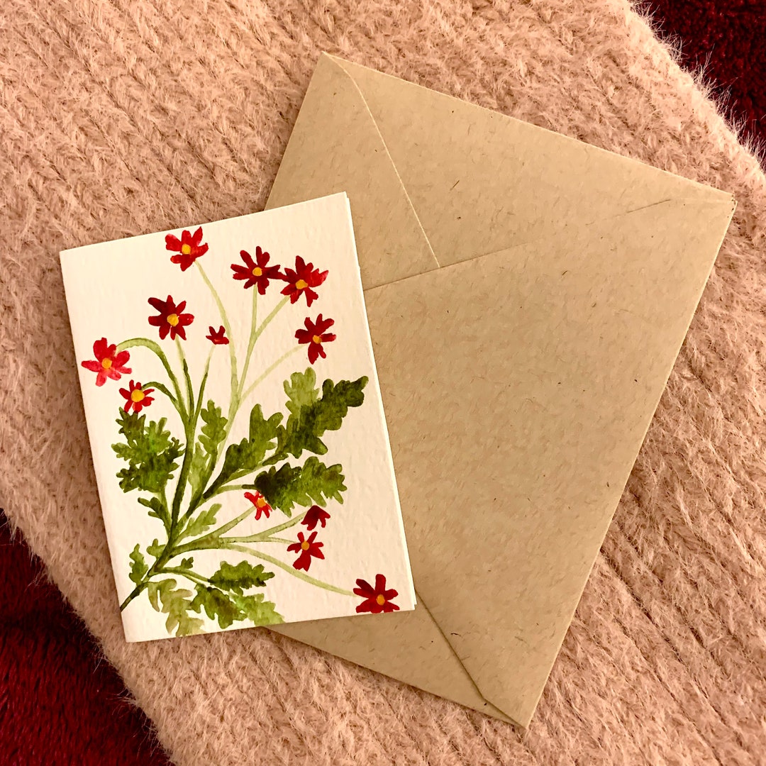 Hand-painted Original Watercolor Valentine's Day Card - Etsy