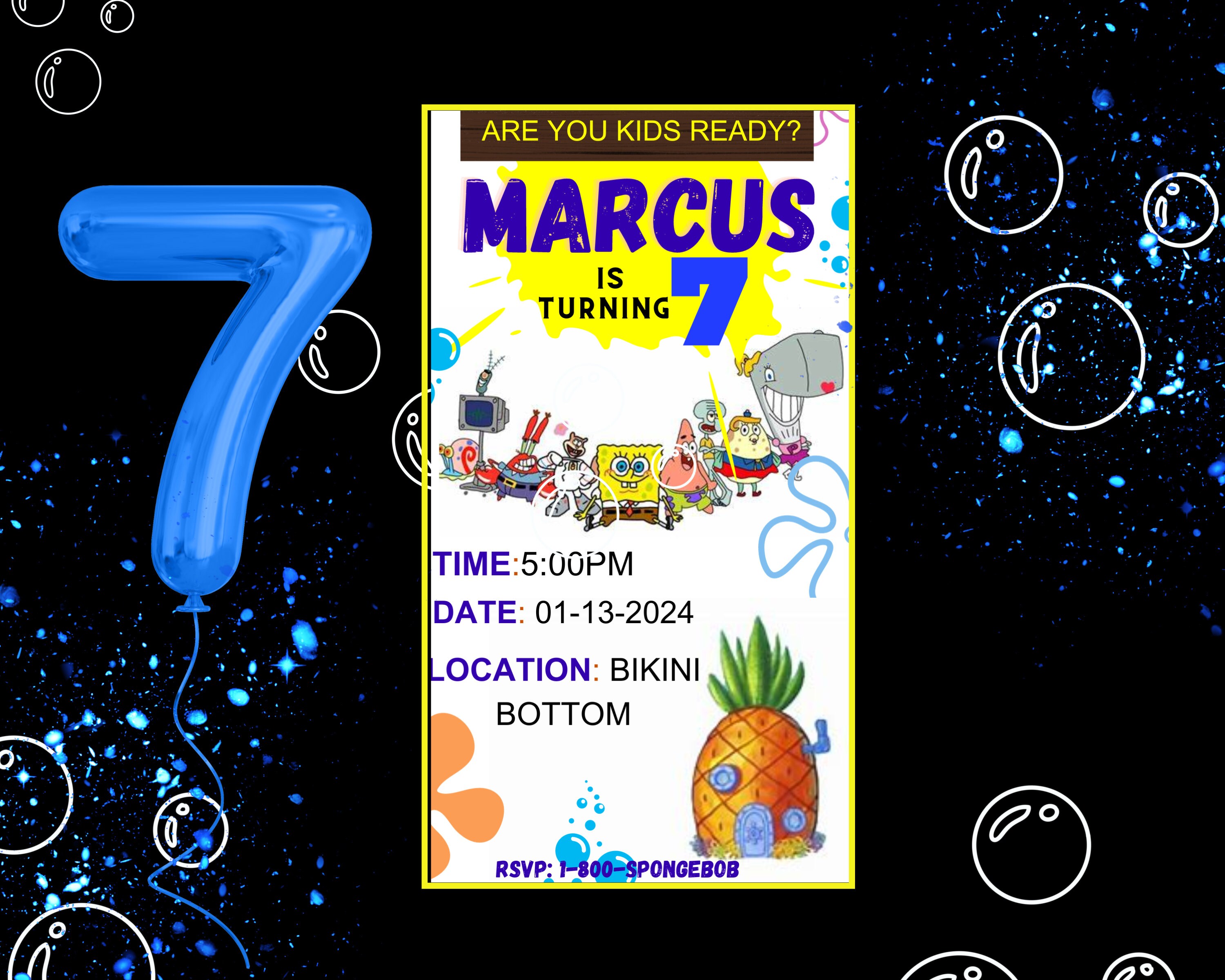 SPONGEBOB PARTY INVITATION