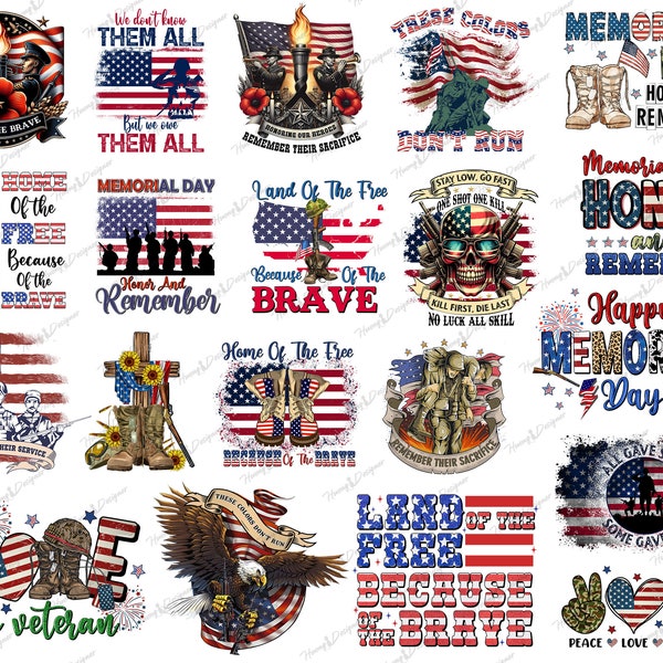 Memorial Day Png Bundle, Military PNG, Patriotic Design, Stars and Stripes, 4th of July Png, American Flag, Army, USA, Honor and Remember