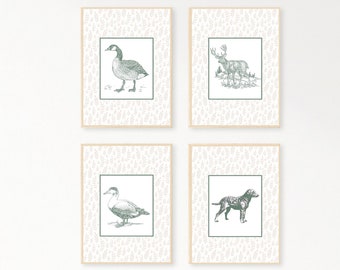 Hunting Nursery Prints | Mallard Duck Decor | Woodland Nursery | Deer Nursery | Baby Deer Prints | Nursery Decor  | Nursery Wall Art