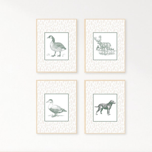 Hunting Nursery Prints | Mallard Duck Decor | Woodland Nursery | Deer Nursery | Baby Deer Prints | Nursery Decor  | Nursery Wall Art