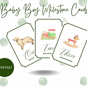 Cartes Boy Milestone | Cadeau de douche de bébé | Bébé Jalon mensuel | Baby Boy | Golden Retriever | Canard colvert