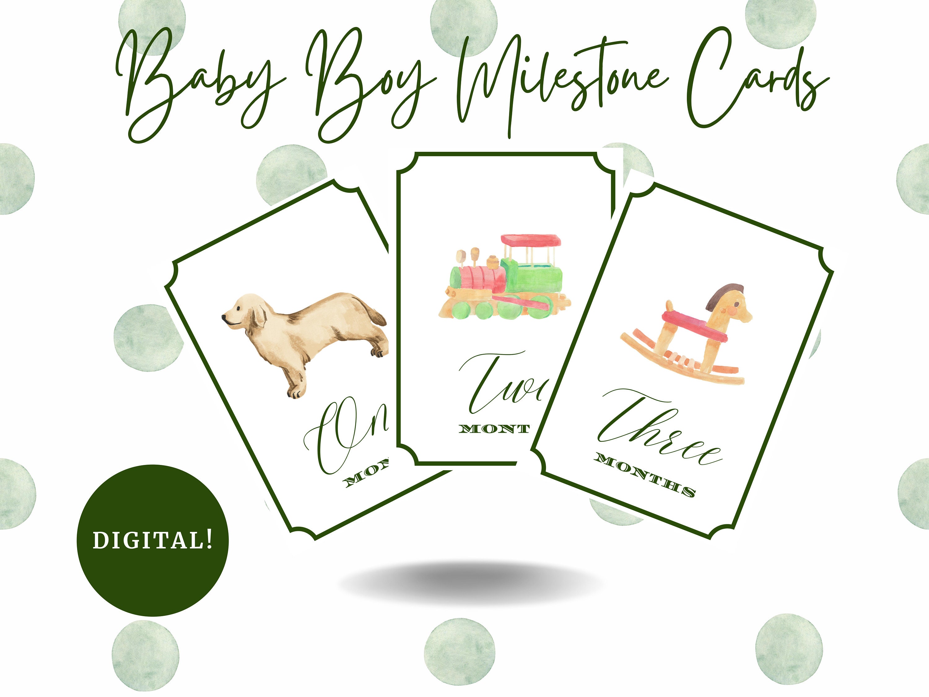 Boy Milestone Cards | Baby Shower Gift | Baby Monthly Milestone | Baby ...