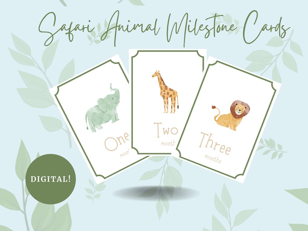 Baby Milestone Cards | Baby Shower Gift | Jungle | Safari | Baby Boy ...