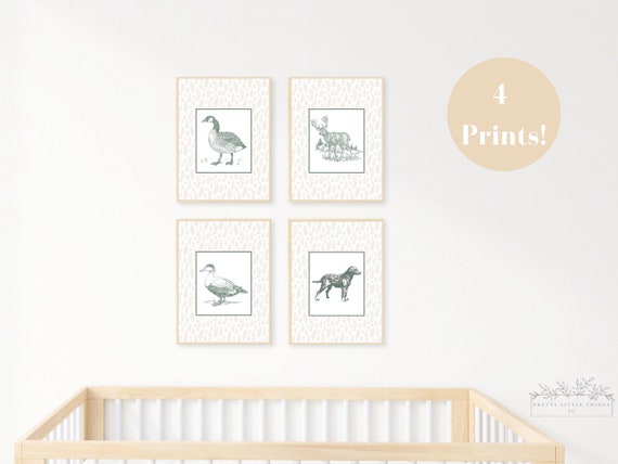 Hunting Nursery Prints | Mallard Duck Decor | Woodland Nursery | Deer Nursery | Baby Deer Prints | Nursery Decor  | Nursery Wall Art