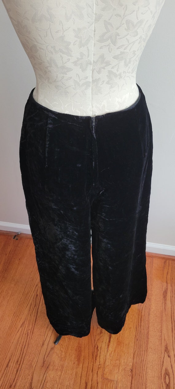 Vintage Black Velvet wide leg pants 1970s - image 5