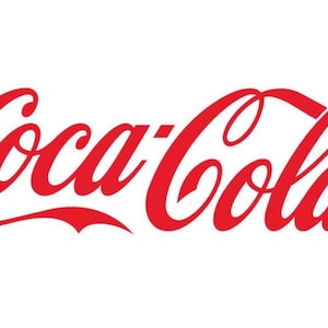 May include: The Coca-Cola logo, a stylized red script on a white background. The iconic design features the brand name in a flowing, cursive font, instantly recognizable. The logo is a symbol of the popular soft drink.