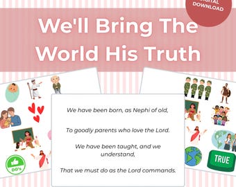 We'll Bring The World His Truth: LDS Primary Singing Time Flip Chart (Digital Download)