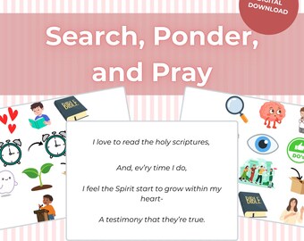 Search, Ponder, and Pray: LDS Primary Singing Time Flip Chart (Digital Download)