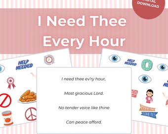 I Need Thee Every Hour: LDS Primary Singing Time Flip Chart (Digital Download)
