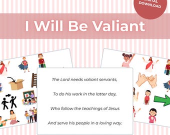 I Will Be Valiant: LDS Primary Singing Time Flip Chart (Digital Download)