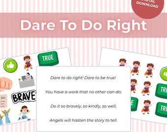 Dare To Do Right: LDS Primary Singing Time Flip Chart (Digital Download)
