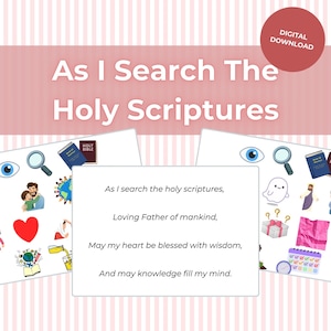 As I Search The Holy Scriptures: LDS Primary Singing Time Flip Chart (Digital Download)