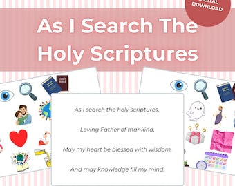 As I Search The Holy Scriptures: LDS Primary Singing Time Flip Chart (Digital Download)