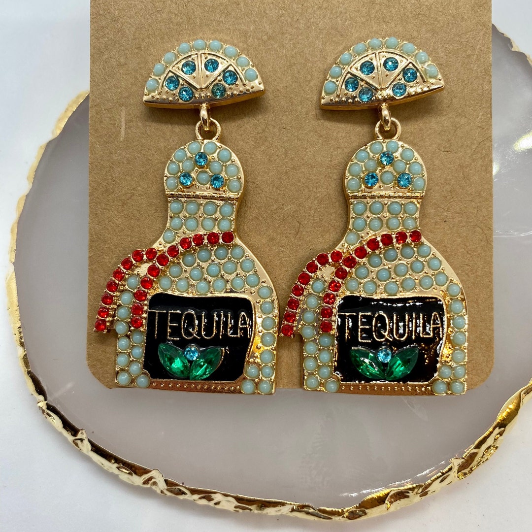 Tequila Bottle Earrings, Gifts for Her, Alcohol Earrings, Party Earrings, Arete De Tequila Etsy