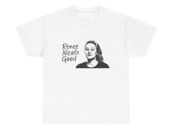 Camiseta con retrato de Renee Nicole Good, "Di su nombre" / Camiseta de protesta conmemorativa