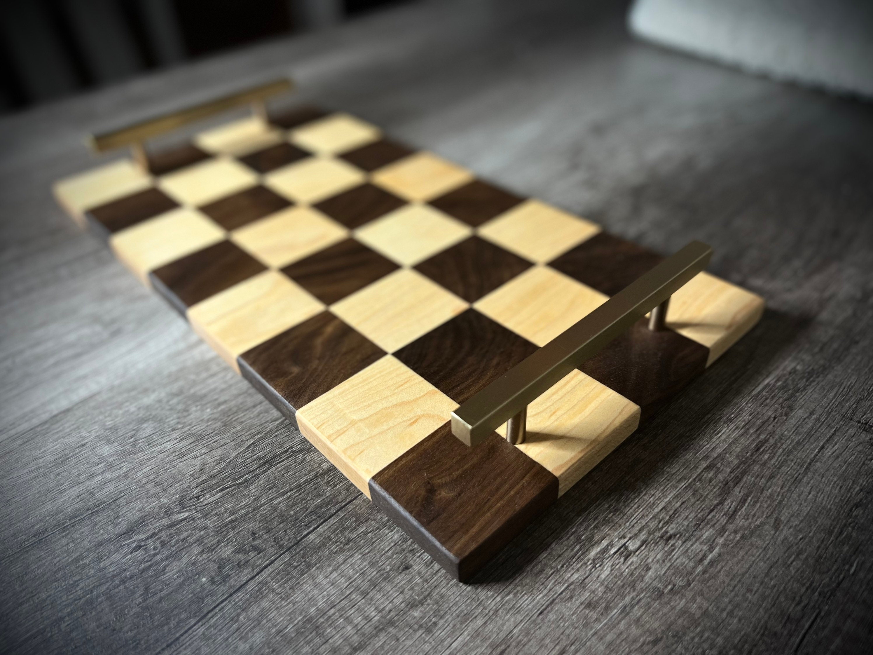 Checkerboard Serving Tray / Chess Board Serving Tray / Walnut Cutting